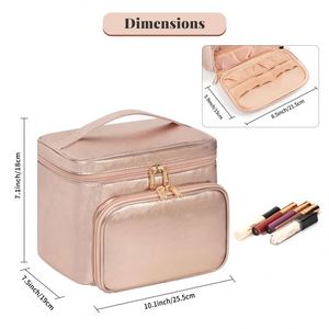 BSCI Factory Portable Travel <b>Makeup</b> Bag for Women with <b>Makeup</b> <b>Brush</b> Compartment Stylish <b>Makeup</b> Bag Organizer Cosmetic <b>Case</b> - Product Image 2