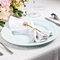 Assiettes de présentation en porcelaine fine de 13 pouces, couleur bonbon, style luxe léger, en céramique, pour mariage, maison, hôtel, fête - Vente en gros