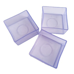 Hanzhe Transparent Pvc Square Tube Sleeve 60mm Anti Slip Furniture Leg Protection Pad For Table Chair <b>Stool</b> - Product Image 2