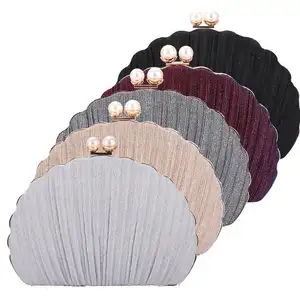 Hot Sale 2022 Pleated Shell Mother Of Pearl Bag Handbag Small Charming Evening Clutch Bags For Women