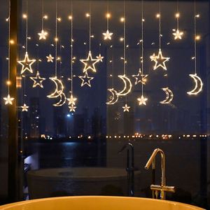 Twinkle Star 138 LED Star Moon Curtain <b>String</b> Curtain Window Decor <b>String</b> <b>Lights</b> 8 Modes Decorations for Ramadan - Product Image 2