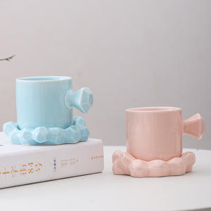 Ensemble de tasses et soucoupes à thé de l'après-midi coréen, élégant, pour hommes et femmes, pour boire du café, luxe léger, utilisé au bureau et à la maison - Product Image 1