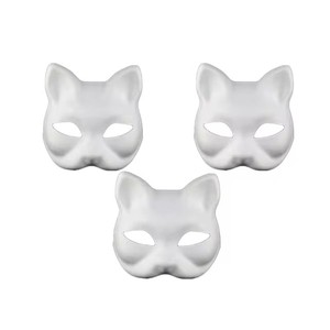 Nuova maschera da ballo maschera per feste di Halloween maschera per volpi fatti da te maschera per gatti Anime dipinti a mano - Product Image 2