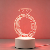 Lampe de table en acrylique à LED sans fil 3D à changement de couleur, alimentation USB et piles AA, lampe de bureau à motif personnalisé
