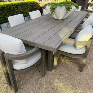 Contemporary Teak Outdoor Dining Set 6 Seater Weather Resistant Solid Wood Garden Furniture for Patio Use - Product Image 2