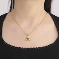 Bulle A-Z Alphabet Pendentifs 26 Lettres Collier Mode Ballon Lettre Initiale Perles Serpent Chaîne En Acier Inoxydable Bijoux Cadeaux