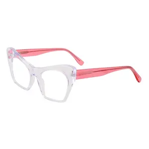 YC all'ingrosso spedizione veloce gradiente addensare Cat Eye occhiali da vista sopracciglio occhiali da vista in acetato di cellulosa