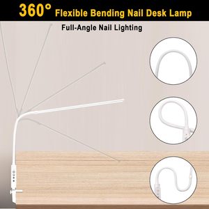 360 °   Flexibler Schwanenhals-Seitenklemm-LED-Schreibtischlampe mit Augenschutz, Touch-Steuerung, <span class=keywords><strong>3</strong></span> Lichtfarben, Arbeits- und Leselampe für Zuhause und Büro - Product Image 4