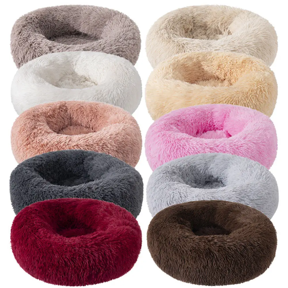 Pet luxus bett runde form Herbst Und Winter katze sofa bett matte hundehütte Cama para mascotas weiche plüsch Halten warme donut pet bett