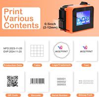 Imprimante jet d'encre portable WISEPRINT TIJ pour bouteilles, boîtes, sachets, sacs, écriture manuscrite, Bluetooth, mini HP-WP127MN Pro