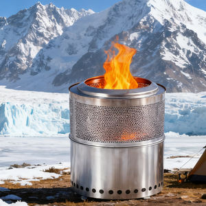 أفضل سعر لمجموعة ملحقات موقد النار للتخييم في الهواء الطلق من الفولاذ المقاوم للصدأ قابلة للتخصيص، حوض بدون دخان - Product Image 4