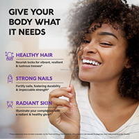 Capsules de collagène de biotine et de kératine de marque privée pour femmes, cheveux, peau et ongles, vitamines certifiées GMP 2 capsules par jour