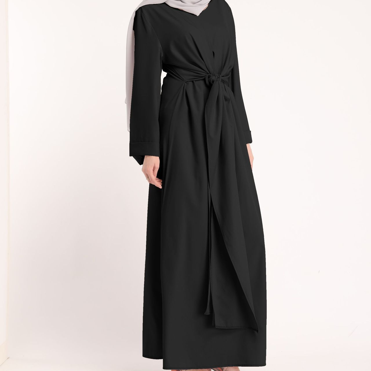 Casual Muslim Dubai Turkish Dress Wholesale Middle East Long Sleeves Lace Up Abaya