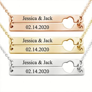 Women's Gold Chain Stainless Steel Chunky Curb Bracelet Custom Engrave Logo Cuban Link <b>Silver</b> Bar Womens Necklace Fine Jewelry - Product Image 1