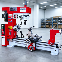 Tour combiné horizontal de précision KY500, machine de perçage et de fraisage manuelle durable pour métaux, multifonctionnelle