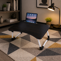 Table de lit pliante ergonomique et portable avec support pour tablette, pieds en W stables, table pour ordinateur portable, idéale pour dortoir, canapé, lecture