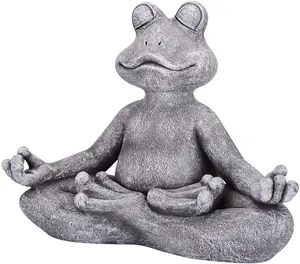 Meditating Zen Yoga Frog Figurine Garden Statue Handcrafted Resin Yoga Frog Figurine Sculpture Yoga Frog