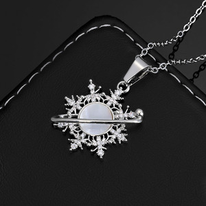 Pendentif Hip Hop Planet Snowflake en Argent 925 Plaqué Or Véritable, Sertissage à Griffes, Moissanite, Bijoux Fins Personnalisés Bling Iced Out - Product Image 4