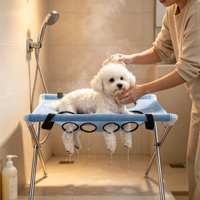 Support de Douche Pliable en Maille d'Acier le Plus Vendu pour le Toilettage Écologique des Chats et Chiens dans la Salle de Bain – Moderne et Pratique