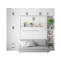 Lit Mural Escamotable de Haute Qualité avec Canapé – Meuble de Chambre Gain de Place, Lit Murphy Intégré