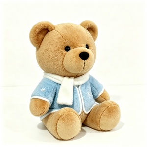 Oso de peluche personalizado en tonos neutros, lindo oso de peluche, oso de peluche con diseño de copo de nieve, oso de peluche en azul pastel. - Product Image 5