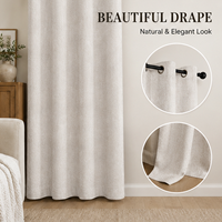 Rideaux occultants prêts à poser XinLan en polyester de qualité supérieure, texture lin, avec œillets, sur mesure pour projets de villas et d'hôtels