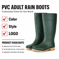 Bottes de pluie en PVC hautes jusqu'au genou, imperméables, antidérapantes, résistantes, légères, pour le travail agricole, avec certificat CE