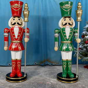 Escultura de Soldado <span class=keywords><strong>Cascanueces</strong></span> de Fibra de Vidrio de Tamaño Real, Estatua de <span class=keywords><strong>Cascanueces</strong></span> Multicolor para Decoración Navideña y Diseño de Escaparates - Product Image 6