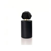 Flacon de parfum cylindrique noir mat de 50 ml personnalisé avec logo, en verre, atomiseur de luxe, sérigraphie, vente en gros