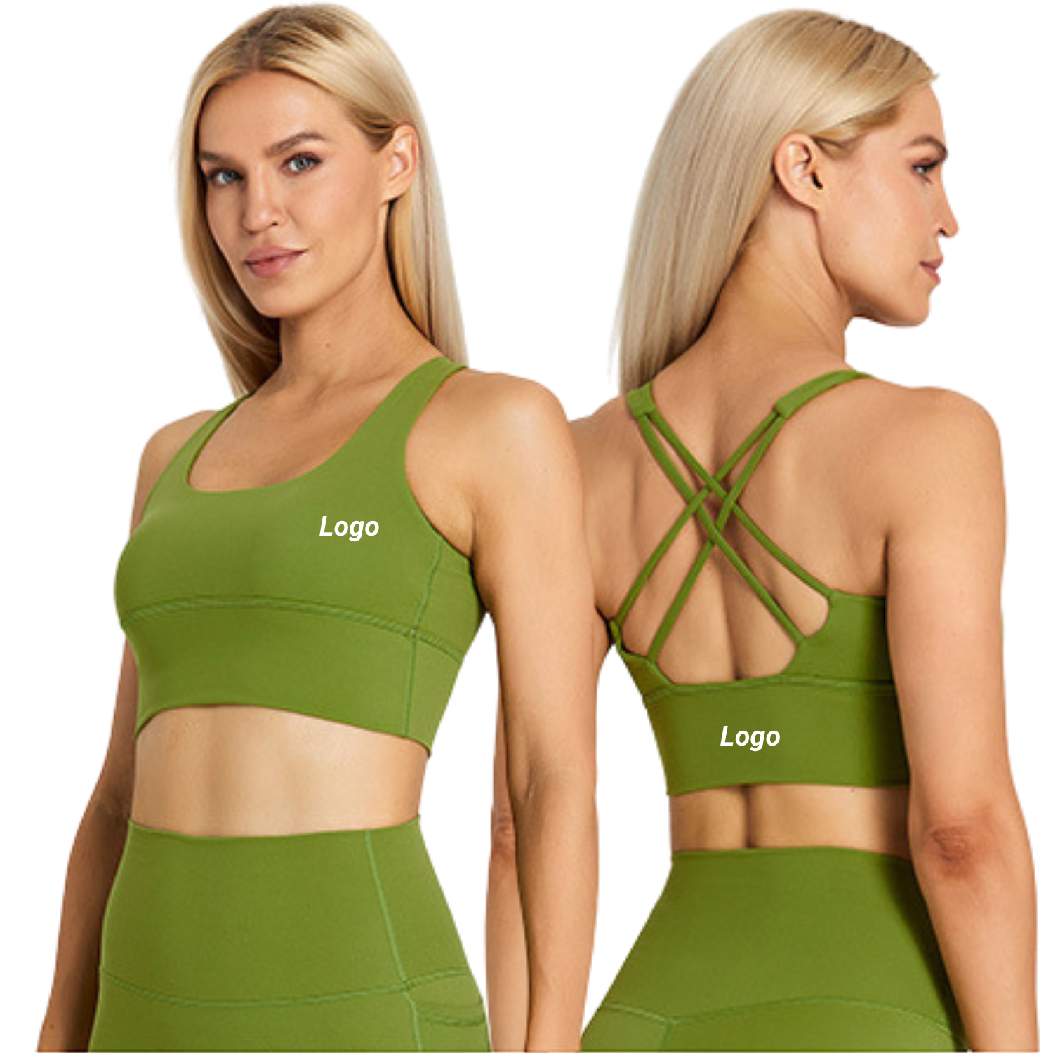 Women's High Support Sports Bra with Custom Logo Seamless Halter Design Cross Back Yoga Top Breathable Gym Wear Wholesale