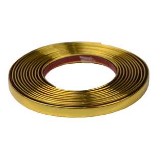 Moulures murales décoratives, bande décorative en acier inoxydable, flexible, autocollante, à coller, pour cheminée, plafond, miroir - Product Image 1