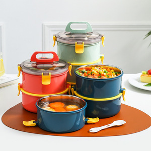 LIHONG Eco Keep Warm Lunch Box Bento Box Stainless Steel Lunchbox 2 Layer Nutritious Meals