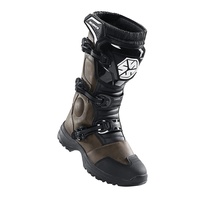 Bottes de moto vintage personnalisées en cuir marron et noir, imperméables et respirantes, pour hommes