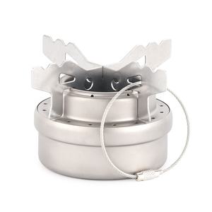 Réchaud à alcool de camping en plein air Titanium <span class=keywords><strong>Spirit</strong></span> avec support de support croisé pour couvercle de feu pour batterie de cuisine d'escalade - Product Image 4