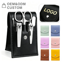 Ensemble de manucure et pédicure en acier inoxydable, sacs à ongles, kit de coupe-ongles professionnels en acier inoxydable avec boîte en cuir