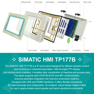 SIEMENES新原装现货6AV6 642-0BA01-1AX1 SIMATIC TP 177B 6 "PN/DP STN 256彩色显示器人机界面触摸屏6AV6642-0BA01-1AX1 - Product Image 3