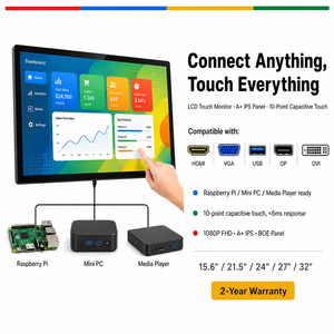 <span class=keywords><strong>Moniteur</strong></span> à écran tactile capacitif LVDS HD de <span class=keywords><strong>24</strong></span> <span class=keywords><strong>pouces</strong></span> <span class=keywords><strong>Moniteur</strong></span> de bureau <span class=keywords><strong>portable</strong></span> pour PC avec VGA USB HD Nouvel écran tactile HDM1 pour PC - Product Image 2