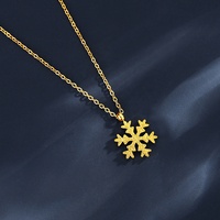 Collier pendentif flocon de neige de Style nordique pour femmes chaîne à maillons en acier inoxydable plaqué or 18 carats pour mariage et fête