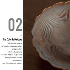 Platos de cerámica con forma de flor para <span class=keywords><strong>restaurante</strong></span>, cuencos y platos de porcelana única nórdica para postre y fruta - Product Image 4