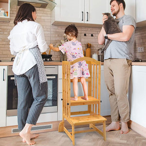 Tour <span class=keywords><strong>d</strong></span>'apprentissage Montessori pliable à hauteur réglable pour enfants, aide de cuisine, marchepied pour tout-petits - Product Image 3