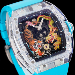มาสเตอร์พีซ51-01นาฬิกาข้อมือคริสตัลนาฬิกา Tourbillon ลายเสือมังกรนาฬิกากันน้ำคู่มือลมใช้ได้ทั้งชายและหญิง - Product Image 2