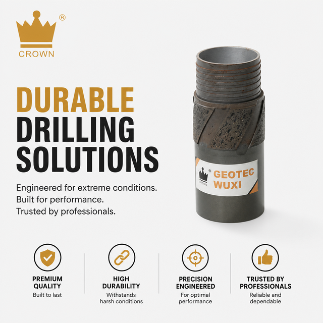 Geotec Wuxi CROWN Factory Supplier PQ Reaming Shell Synthetic Diamond Impregnated Type Exploration Wireline Core Drilling