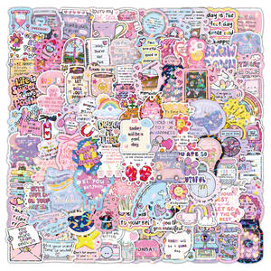 100PCS Laser paillettes encourageant <span class=keywords><strong>phrase</strong></span> positive disant autocollant - Product Image 1