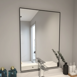 Rectangular Acrylic <b>Mirror</b> with Black Metal Frame <b>Bathroom</b> Vanity <b>Wall</b> <b>Mirror</b> - Product Image 2