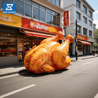 Poulet Frit Géant Gonflable Publicitaire, Modèle Gonflable Personnalisable avec Logo, Poulet Frit Gonflable