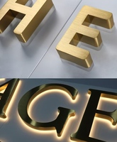 Letras con Retroiluminación LED para Interiores, Letrero 3D Personalizado de Acero Inoxidable Dorado, Logotipo para Salón de Belleza, Oficina, Recepción, Letrero de Pared