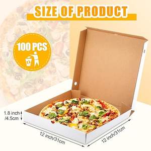 Scatole Personalizzabili per <span class=keywords><strong>Pizza</strong></span> in Cartone Ondulato Bianco di Alta Qualità, Goffrate, per Alimenti <span class=keywords><strong>e</strong></span> Pizze Fatte in Casa - Product Image 2