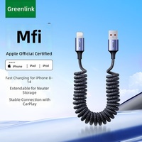 Cable USB Retráctil de Nylon para Vehículo US536 con Carga Rápida de 3A para iPhone