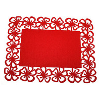 Conception d'arbre rouge découpé au laser cuisine tapis de Table de noël napperons en feutre de Table de noël pour Table à manger