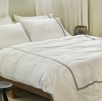 Parure de lit de luxe drap de lit literie pour hôtels grossiste 100% coton Queen Size parure de lit blanche personnalisée